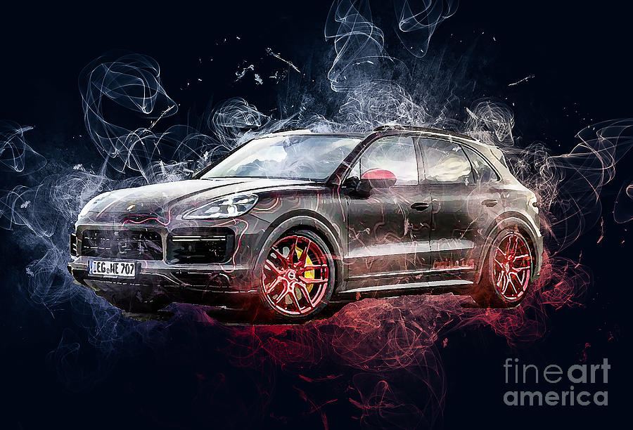 Porsche Cayenne Turbo Black Box-Richter Custom tuning 2020 Drawing by ...