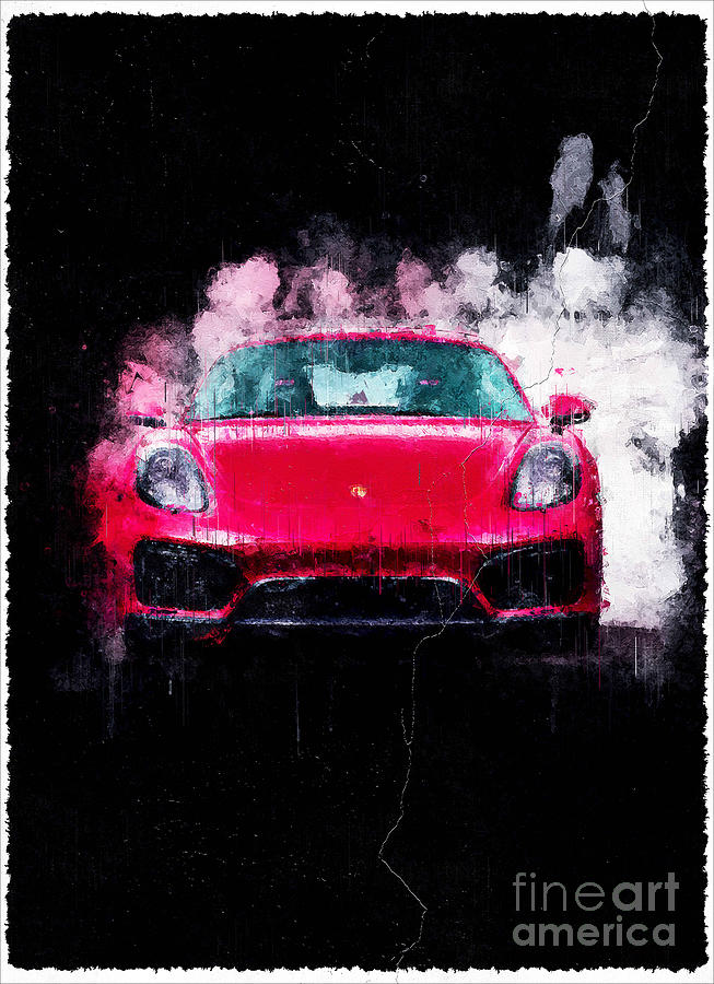 Porsche Cayman Gts Porsche Porsche Cayman Sport Red Mixed Media by Ola ...