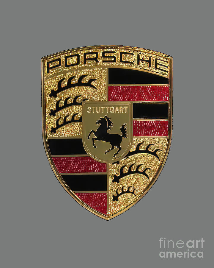 Porsche Emblem 16x20 Grey Photograph by Scott Cameron