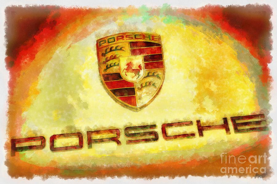 Porsche Hood Ornament in abstract colors Photograph by Stefano Senise