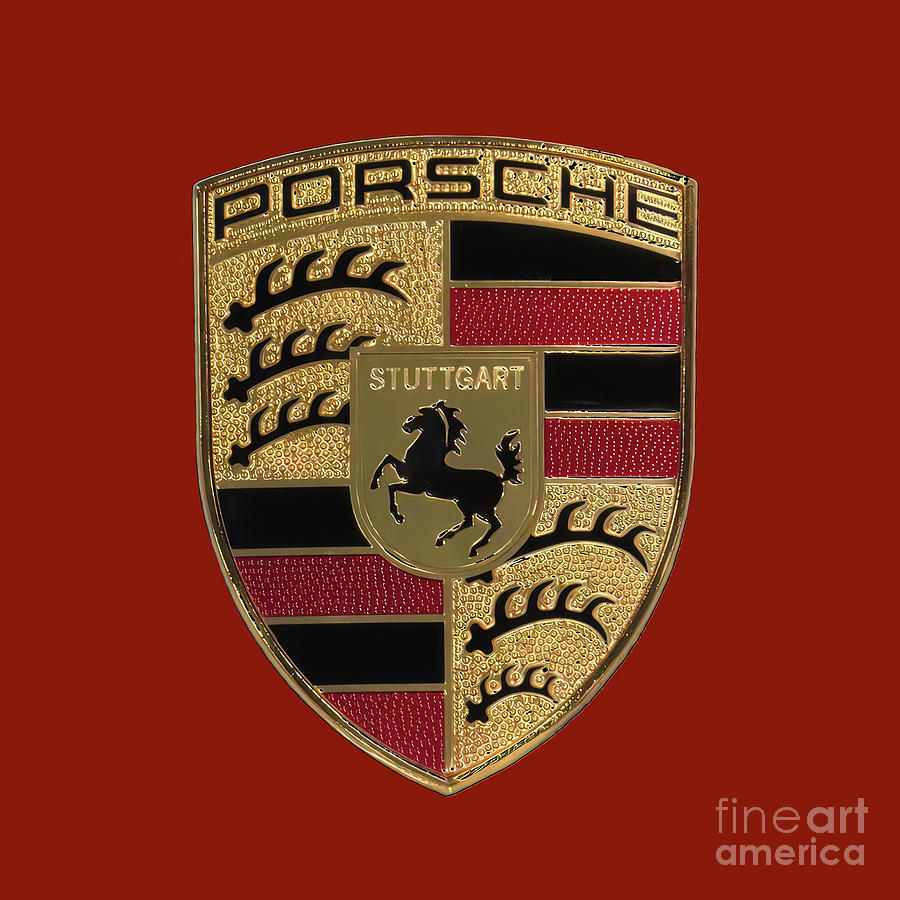 Porsche Logo - Crimson Photograph by Scott Cameron