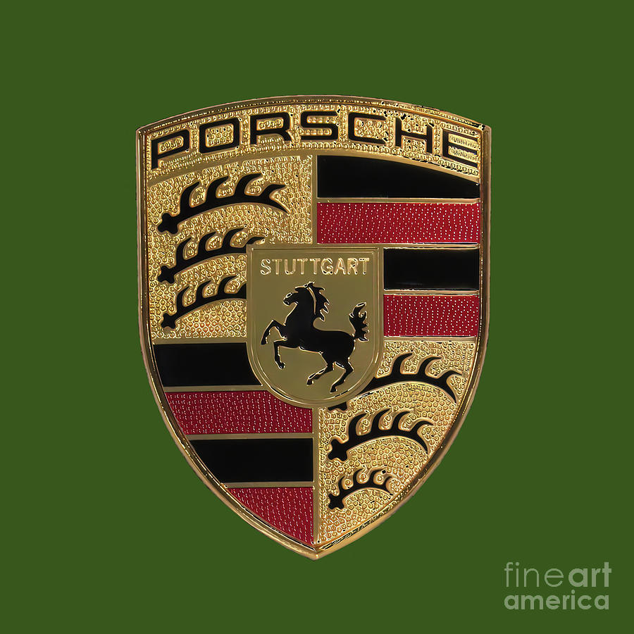 Porsche Logo - Green Photograph by Scott Cameron
