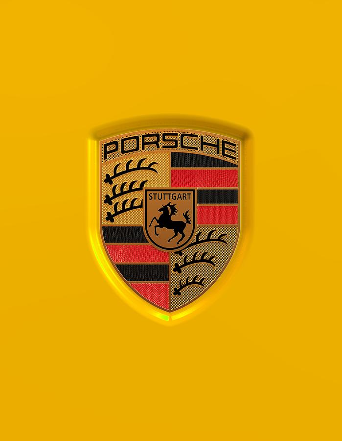 Porsche logo label emblem badge Digital Art by Agostino Gregorio | Pixels