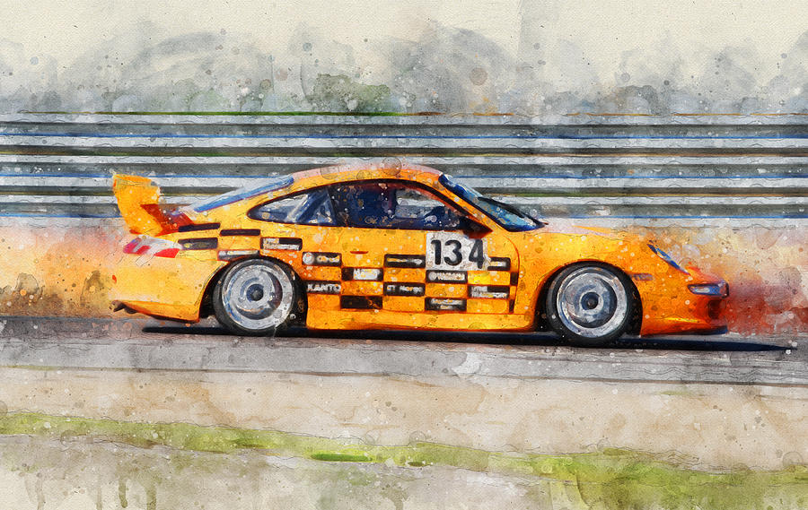 Porsche Racing Digital Art by Geir Rosset