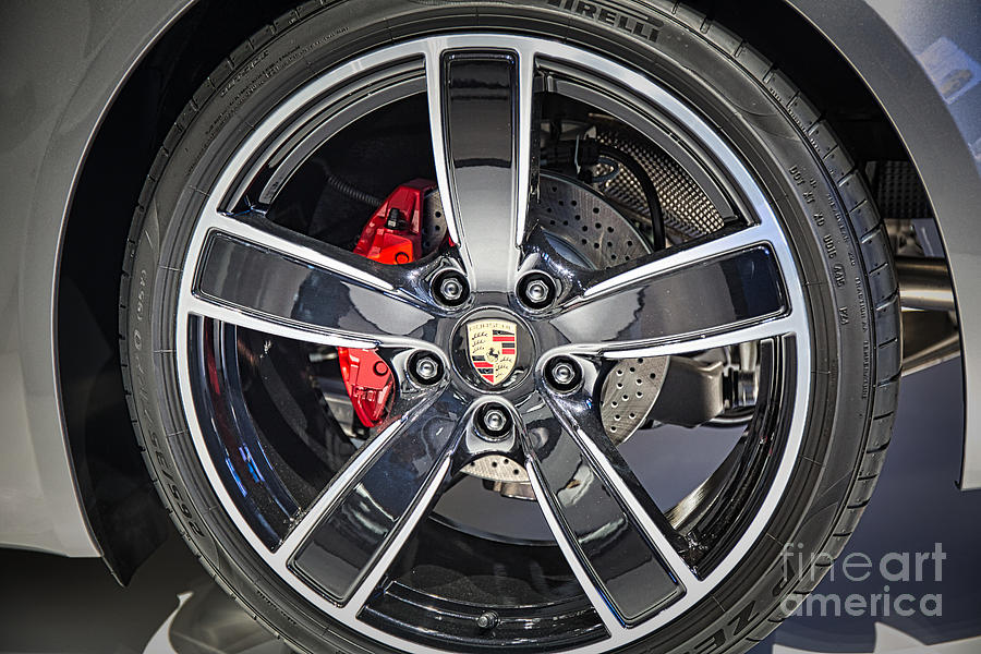 Porsche Wheel And Emblem Photograph