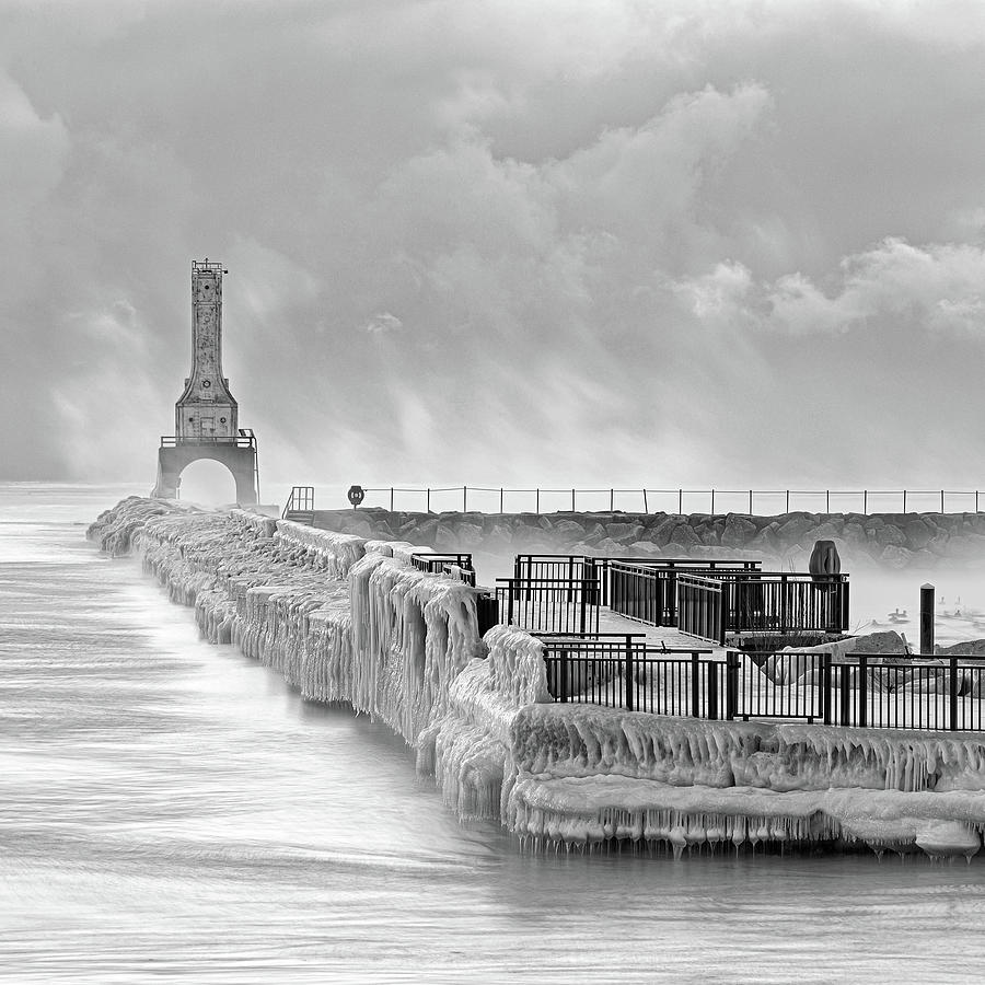 Port Breakwater Ice Photograph by Jeffrey Ewig