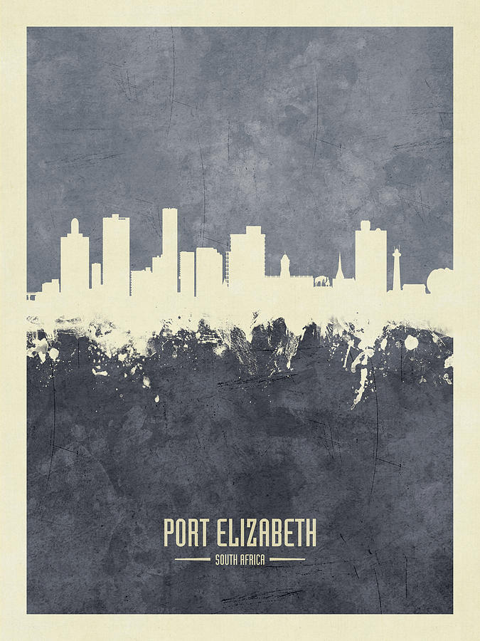 Port Elizabeth South Africa Skyline #68 Digital Art by Michael Tompsett
