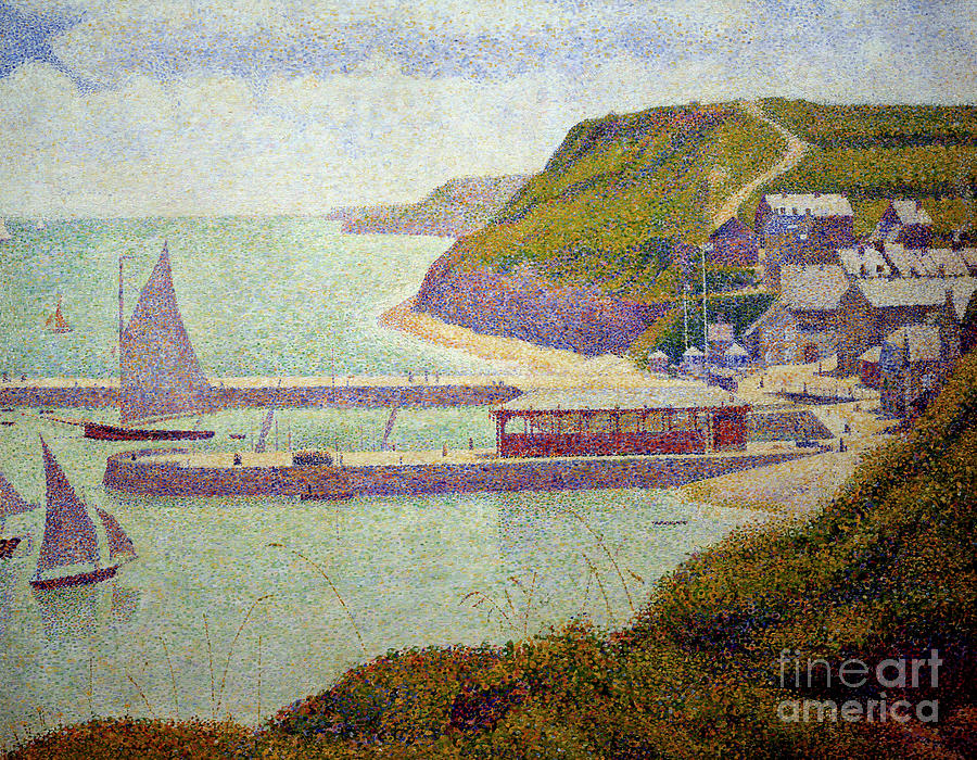 Port en Bessin, before port, maree haute Painting by Georges Seurat Painting by Georges Pierre Seurat