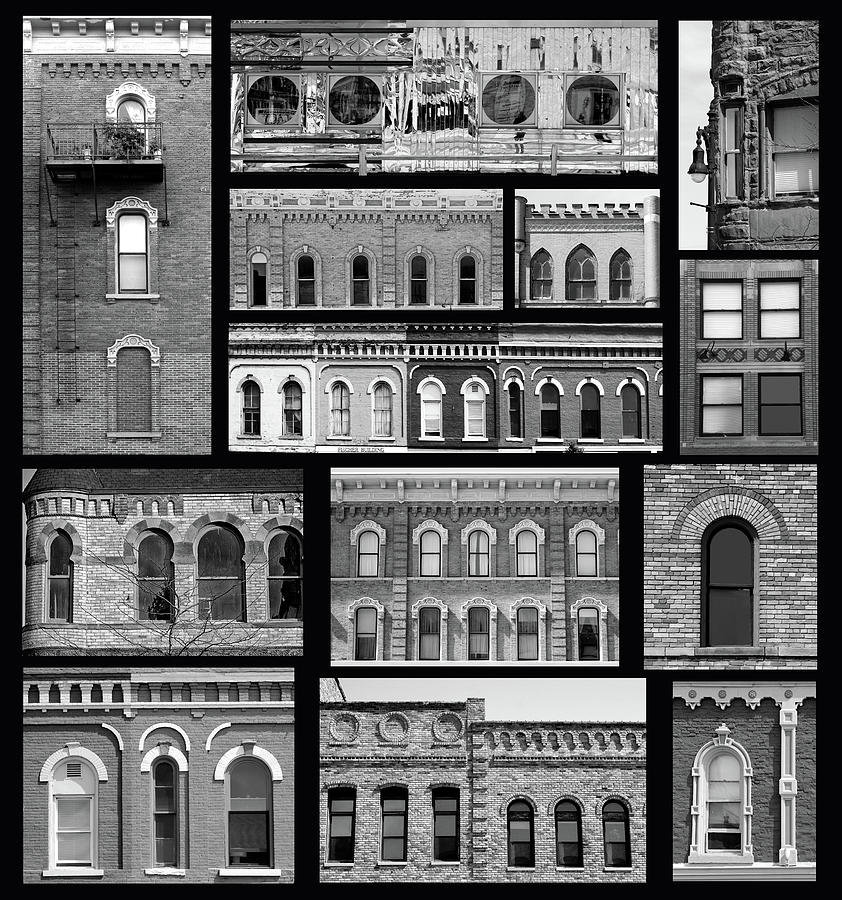Port Huron Windows 2 BW Photograph by Mary Bedy