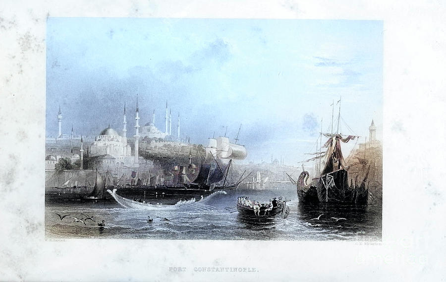 Port of Constantinople w2 Drawing by Historic illustrations - Fine Art ...
