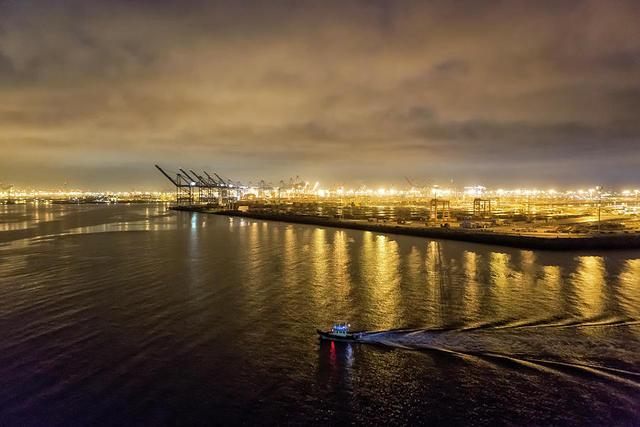 Port of Los Angeles at Dawn Photograph by Belinda Greb