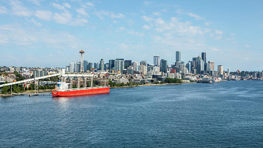 Port of Seattle Space Needle  Photograph by Christina Carlson