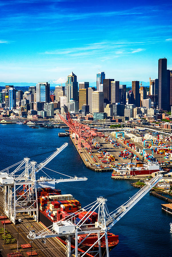 Port of Seattle Washington From Above Photograph by Art Wager