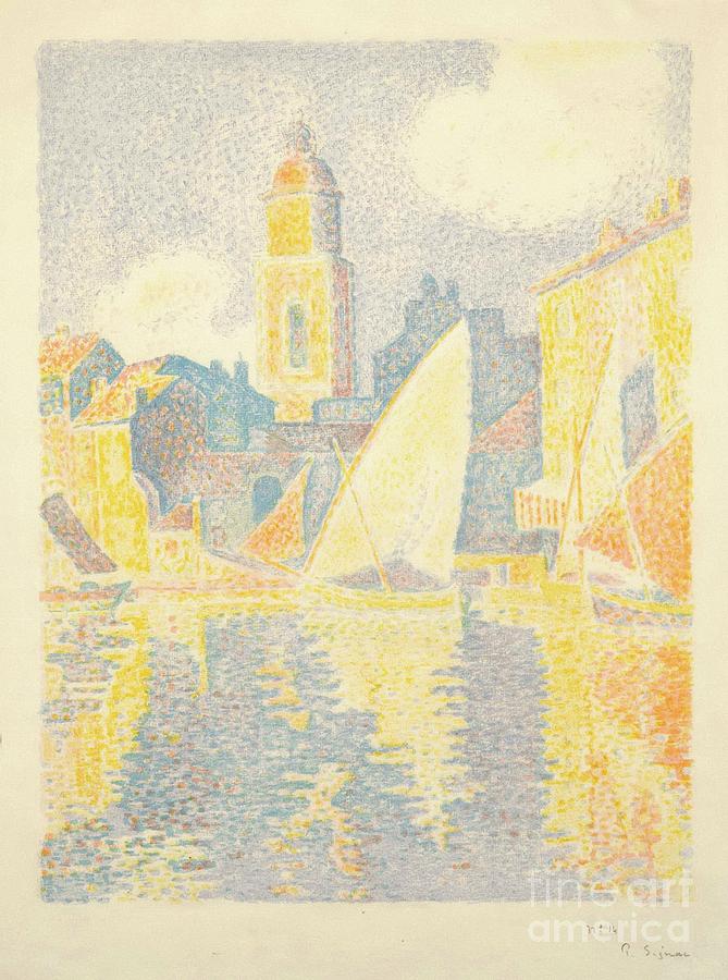 Port Of St Tropez 1898 Drawing By Paul Victor Jules Signac Fine Art