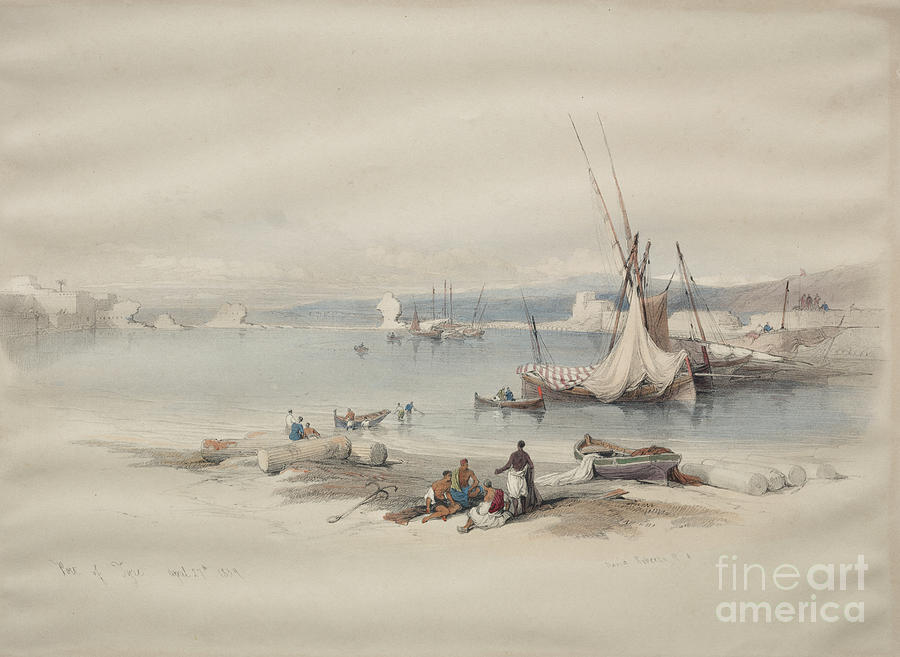 Port of Tyre 1839 q1 Painting by Historic illustrations