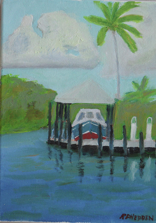 Port Sanibel Marina Marina Painting by Robert P Hedden