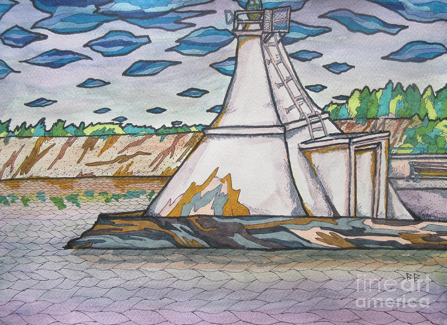 Port Stanley Ontario Pier Lighthouse Painting by Bradley Boug