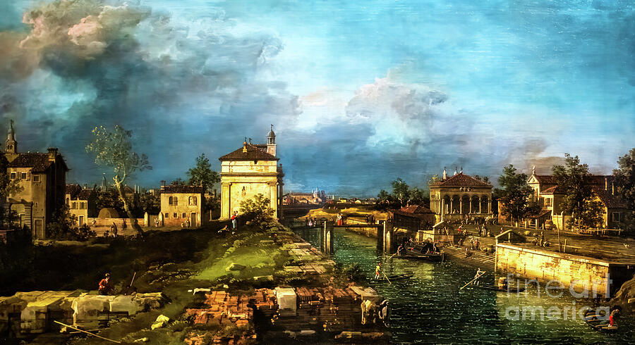 Porta Portello, Padua by Canaletto 1760 Painting by Canaletto