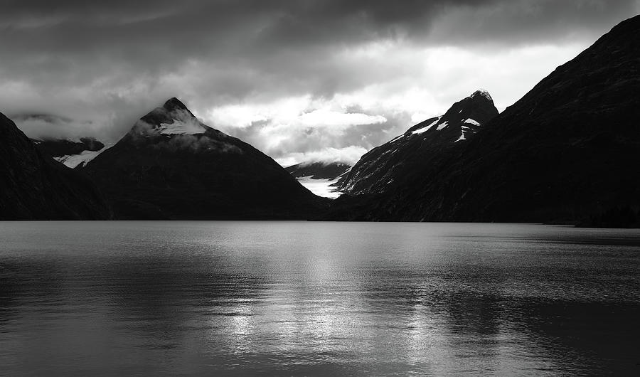 Portage Lake Black And White Photograph