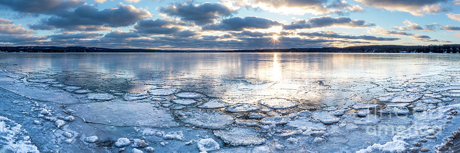 Portage Lake On Ice Panorama Photograph