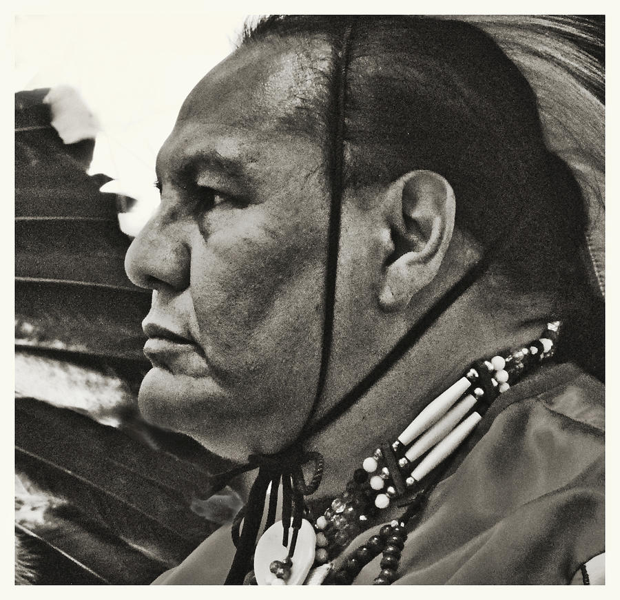 Portait of Native American, The Mall, Washington DC.  Photograph by Bill Jonscher