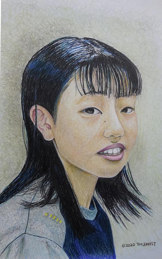 portait of Yui Drawing by Tim Ernst
