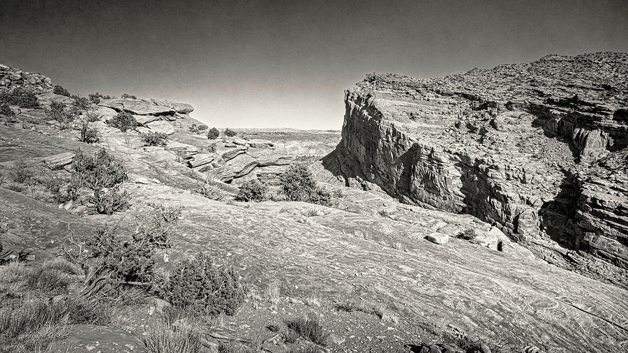 Portal Overlook Trail Moab Utah III BW Photograph by Joan Carroll