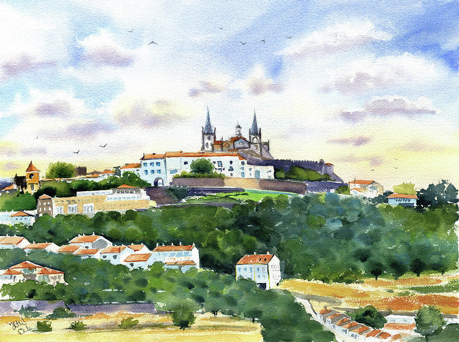 Portalegre in Alentejo Portugal Painting Painting by Dora Hathazi Mendes