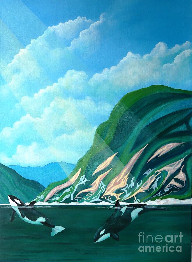 Porteau Cove Abstract Painting by John Lyes