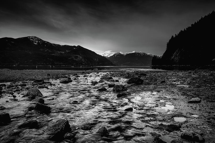 Porteau Cove in Black and White Photograph by Monte Arnold