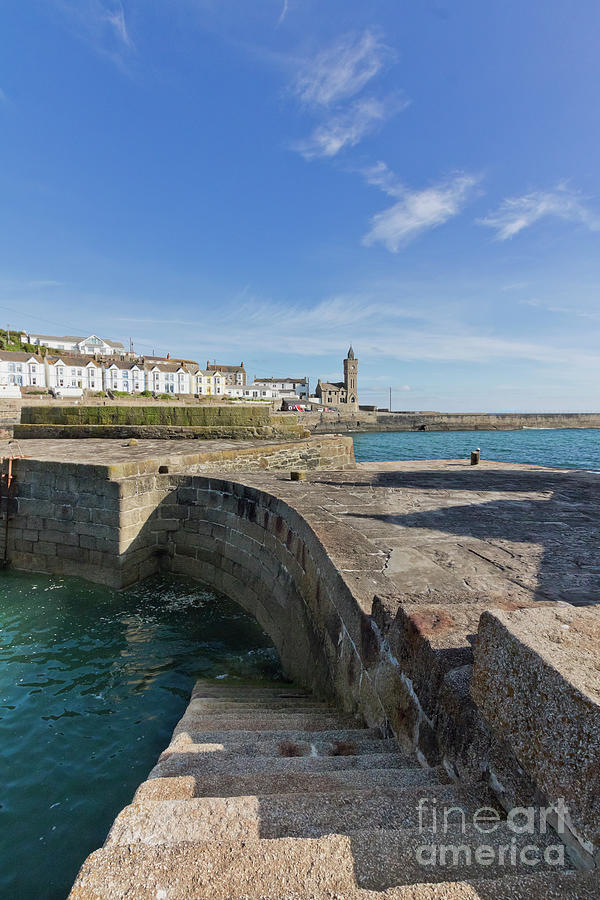 Porthleven Harbour Wall Steps Photograph by Terri Waters
