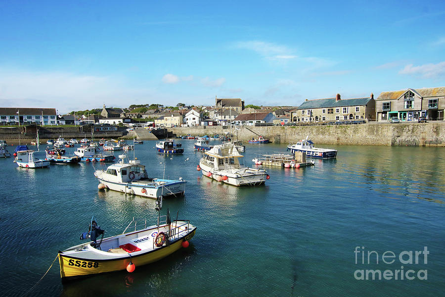 Porthleven Inner Harbour Boats Photograph by Terri Waters