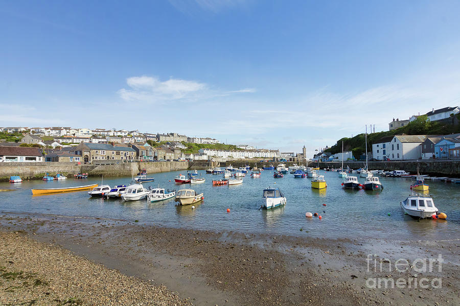 Porthleven inner Harbour from the Beach Photograph by Terri Waters