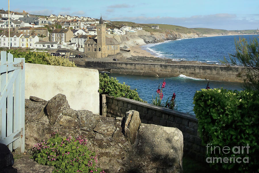 Porthleven Institute and Beach Photograph by Terri Waters