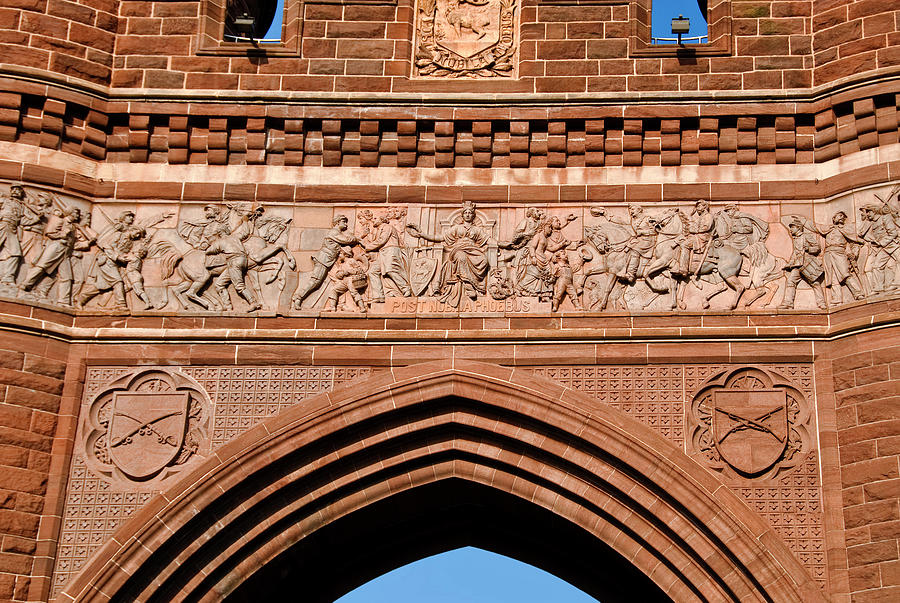 Portion of frieze Civil War Memorial Arch in Hartford Photograph by Phil Cardamone