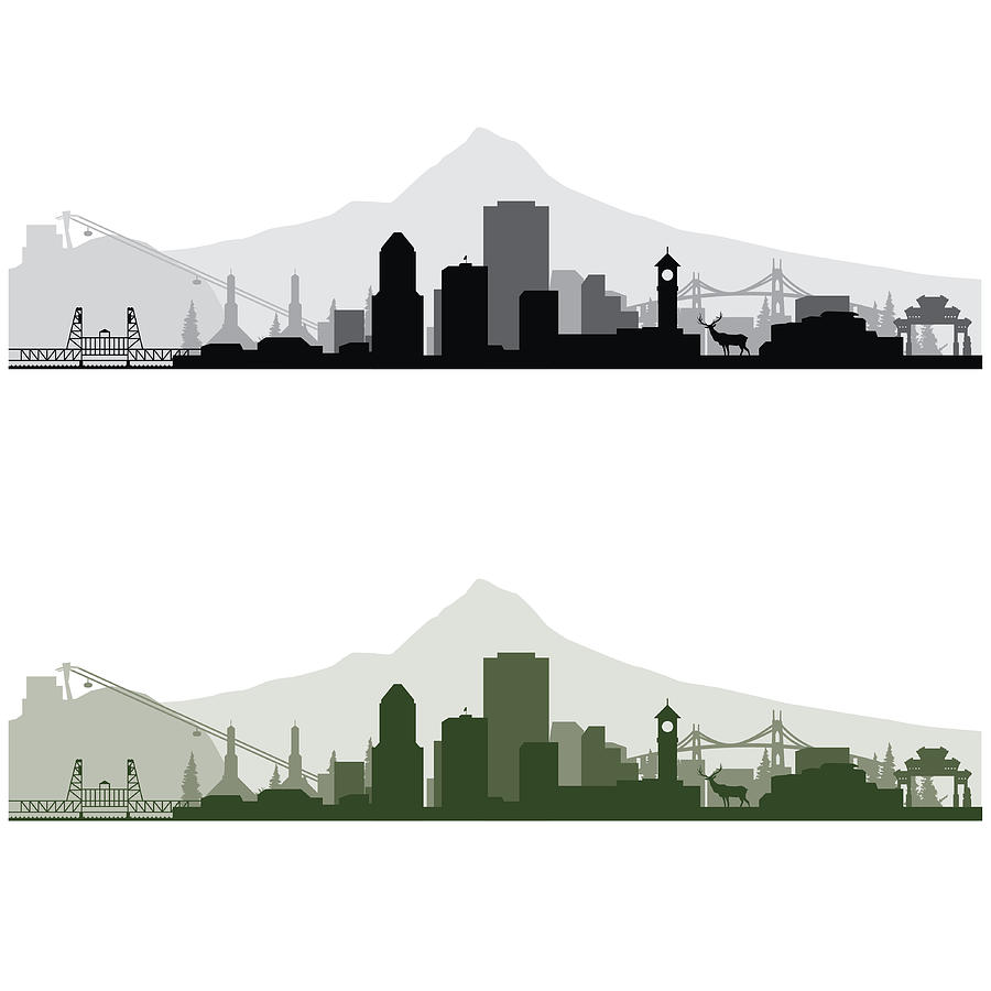 Portland Cityscape Drawing by Albertc111 Portland Cityscape Drawing by Albertc111
