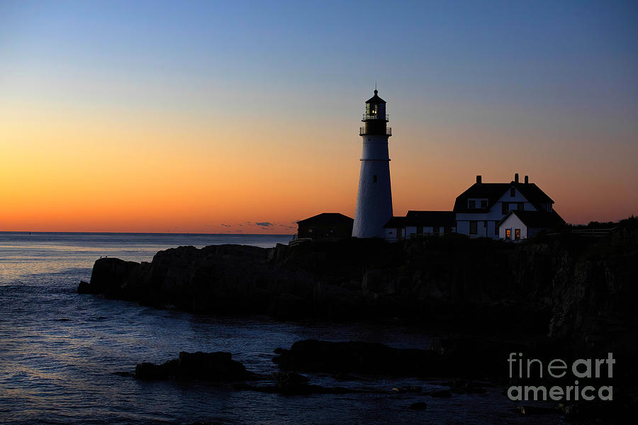 Portland Head Light at the Break of Dawn Photograph by Diane Diederich
