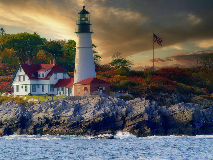 Portland Head Light by Sea Photograph by Thomas Lewis - Fine Art America