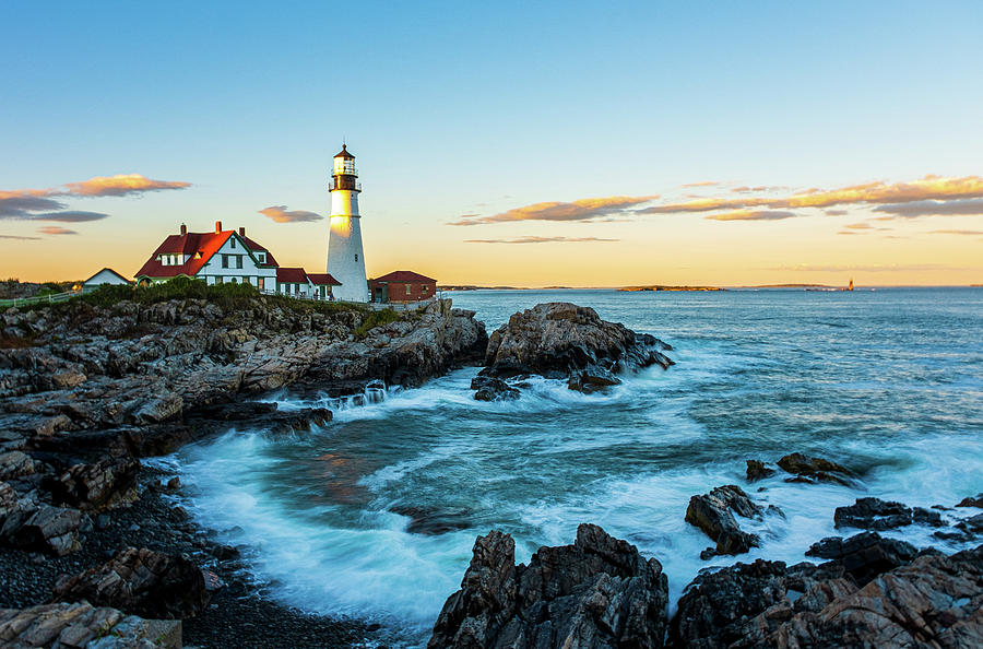 Portland Head Light Golden Hour Photograph By Kevin Rohn - Fine Art America