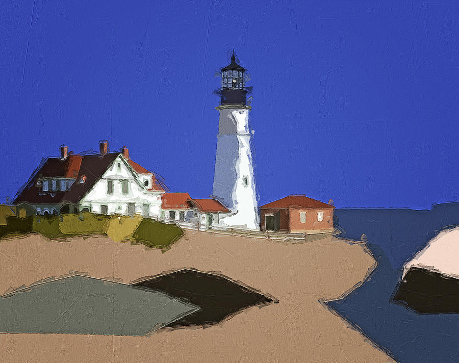 Portland Head Light Painting Painting by Dan Sproul