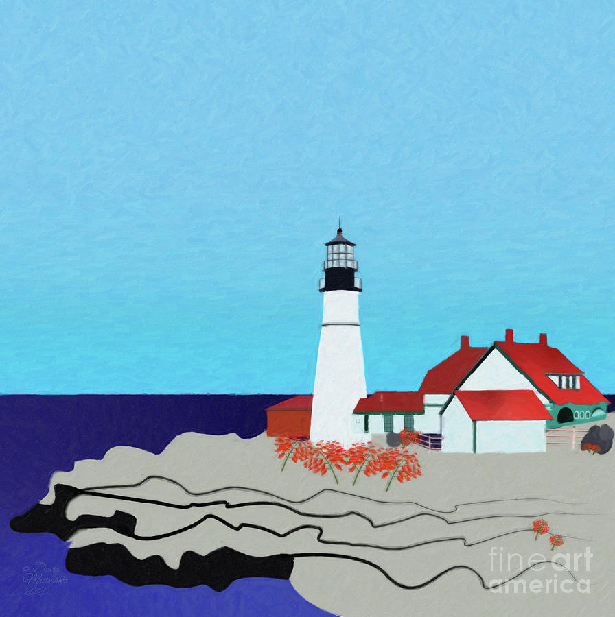 Portland Head Lighthouse - Cape Elizabeth, Maine Digital Art by David Millenheft