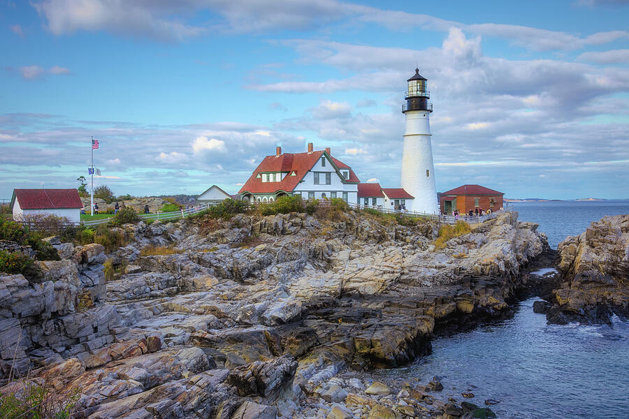 Portland Head Lighthouse Maine Rugged Landscape Photograph by Debra Martz