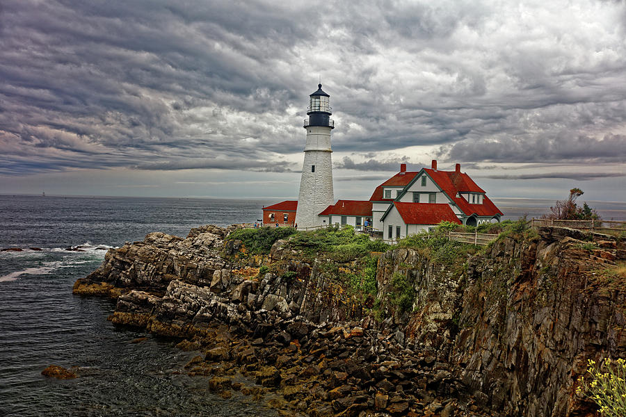 Portland Head Lighthouse, ME Stormy Clouds Photograph by Doolittle Photography and Art