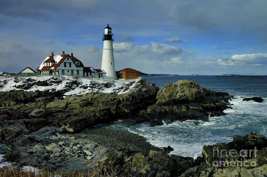 Portland Photograph - Portland Head Lighthouse - Winter 2 by Paul Bernard