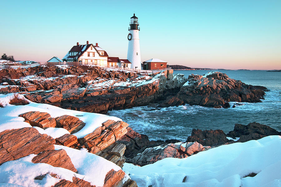 Portland Head Lighthouse Winter Sunrise Photograph by Eric Gendron