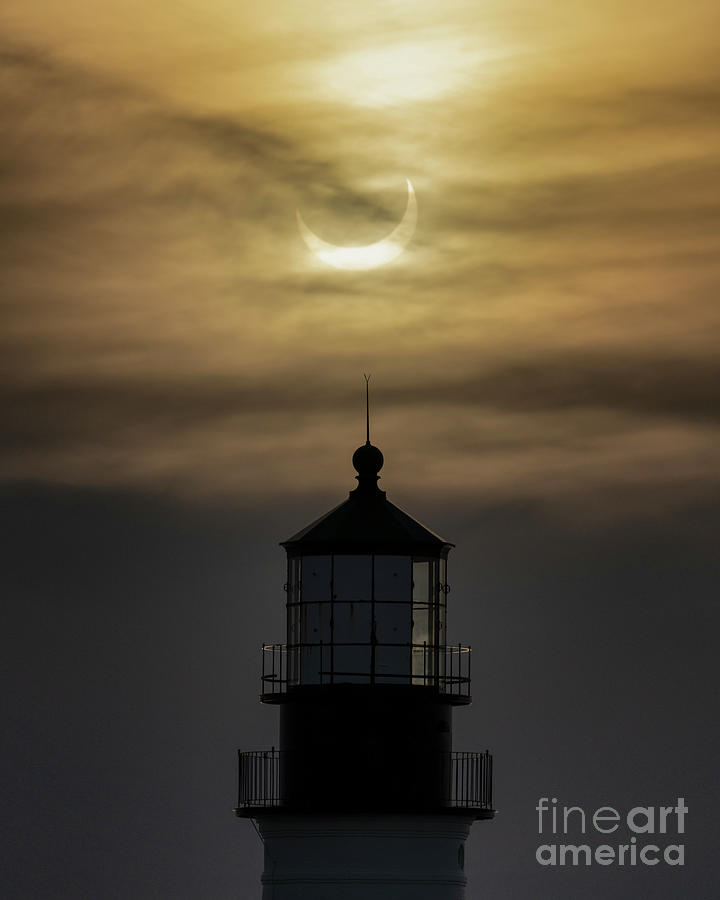 Portland Headlight Solar Eclipse Photograph by Craig Shaknis