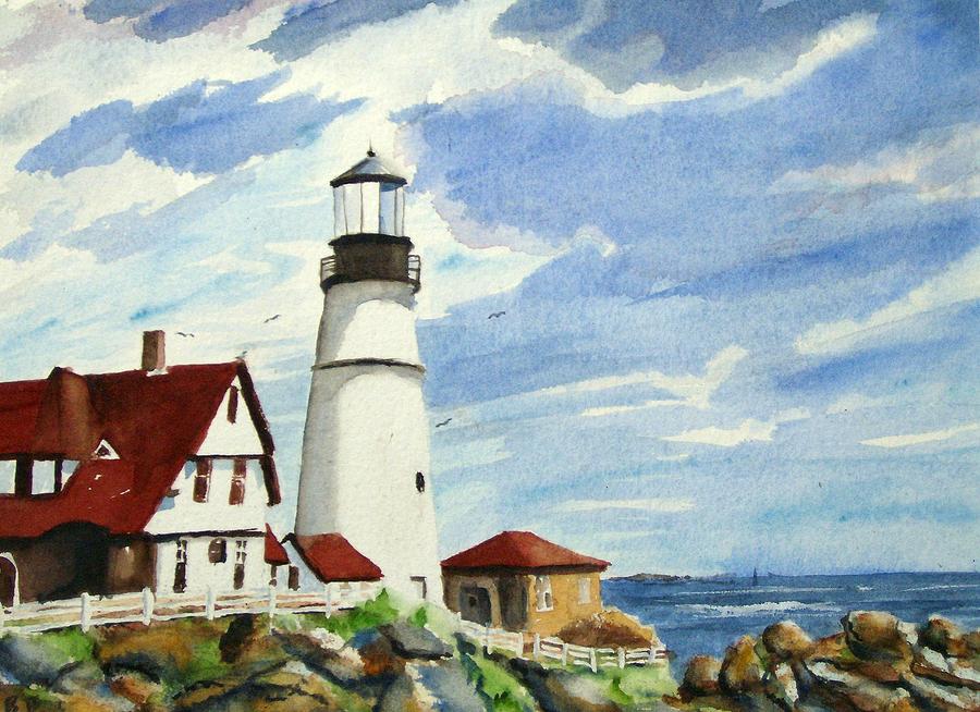 Lighthouse Painting - Portland Light by Brian Degnon