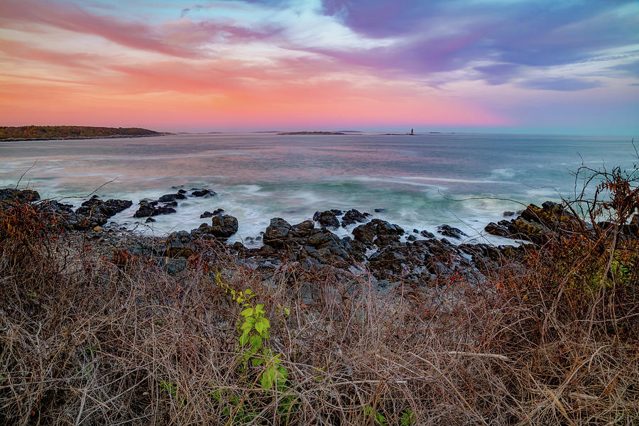 America Photograph - Portland Maine Coast Seascape at Sunset by Gregory Ballos