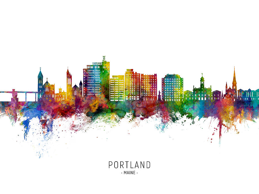 Portland Maine Skyline #58 Digital Art by Michael Tompsett