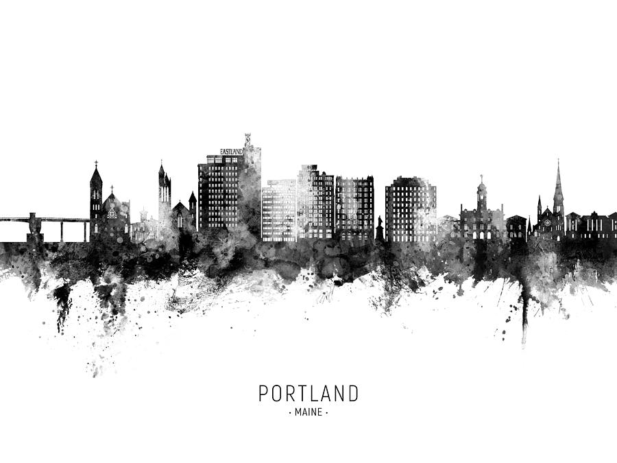 Portland Maine Skyline #59 Digital Art by Michael Tompsett